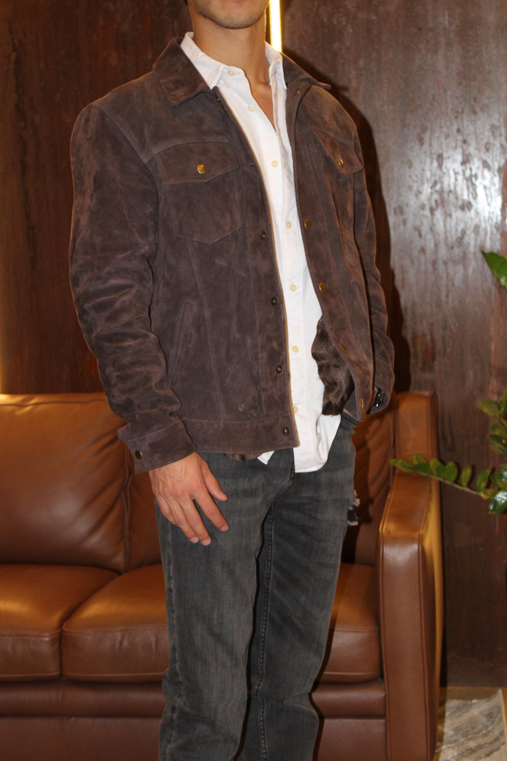 Chamarra de Piel TS Leather – Café de Ante